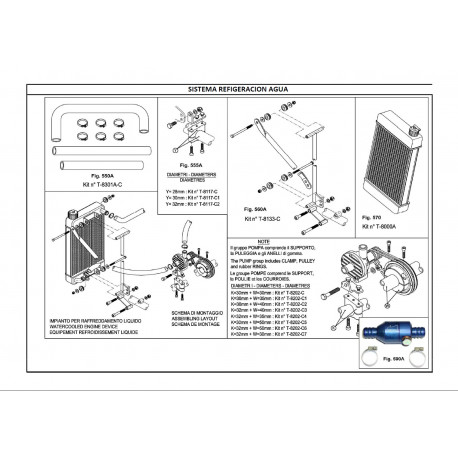 REF.555A KIT BRIDA+PLATINA SOP.BOMBA AGUA Y RADIADOR 30mm. X-30 (1unidad)